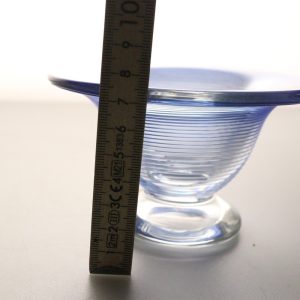 Handblåst Glas Skål – Blå Spiral – Unik Design