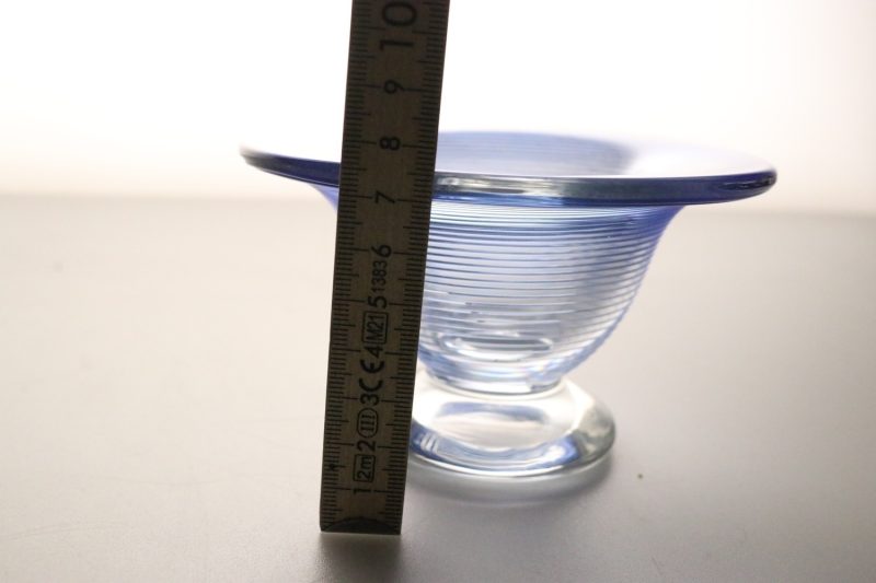 Handblåst Glas Skål – Blå Spiral – Unik Design