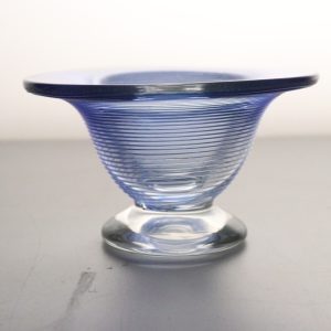 Handblåst Glas Skål – Blå Spiral – Unik Design