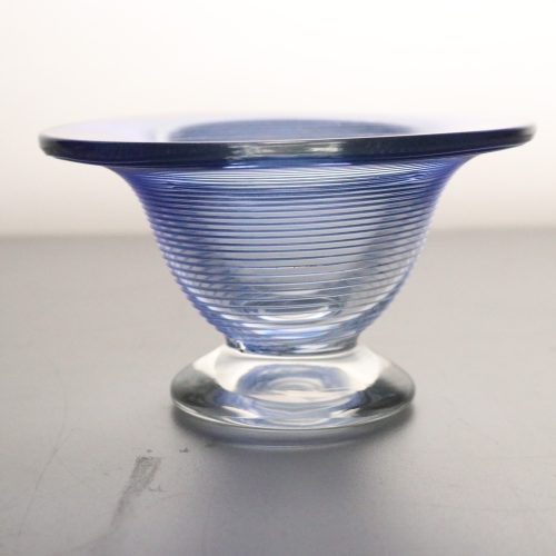 Handblåst Glas Skål – Blå Spiral – Unik Design