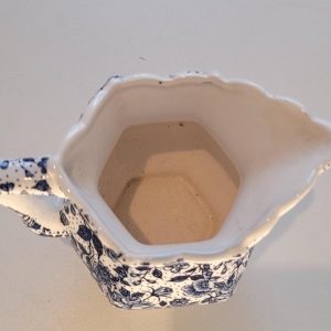 Vintage Enesco japansk vit och blå blomkanna