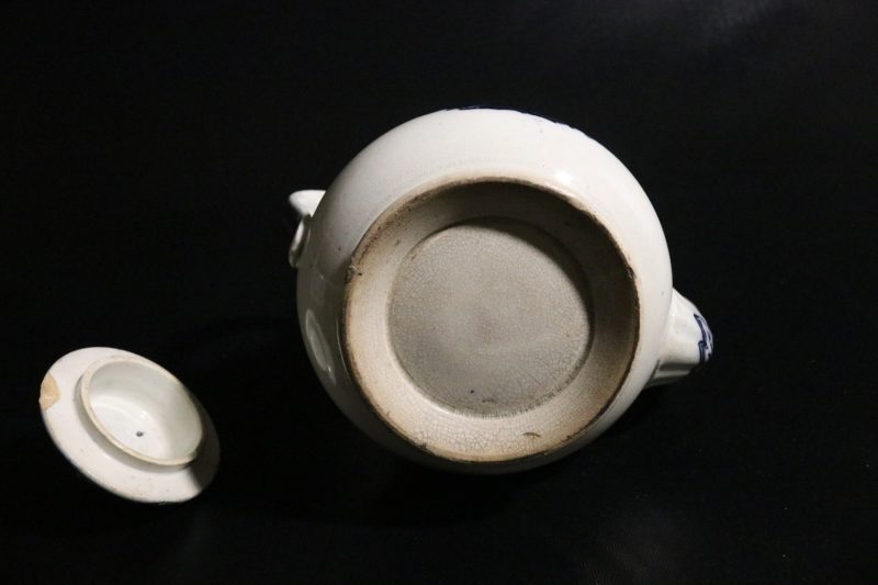 Antik Tekanna med Klassisk Blåvit Dekor - 20 cm