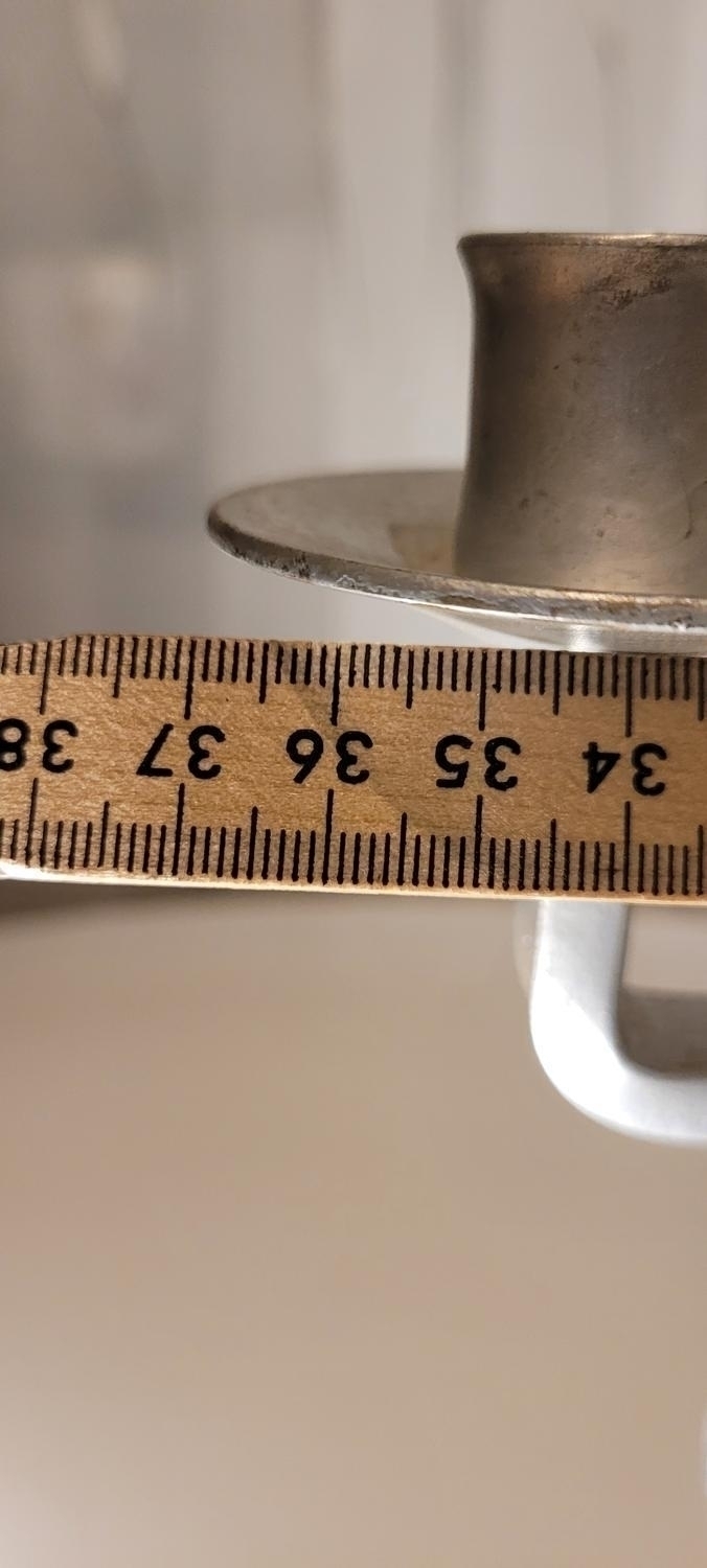 5-armad ljusstake i smide och glas