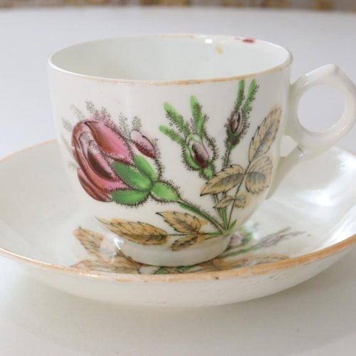 Kaffekopp, Antik?, handmålad med rosor