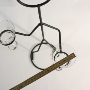 STRÄCKFIGUR, ljusstake, ljuslykta, metall och glas 55cm