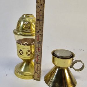 Elegant mässingsuppsättning - Lyktor i vintage stil
