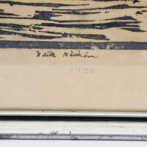 Litografi - Vinterlandskap – Signerat Verk från 1936