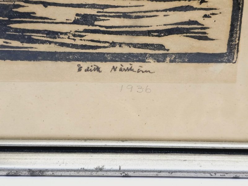 Litografi - Vinterlandskap – Signerat Verk från 1936