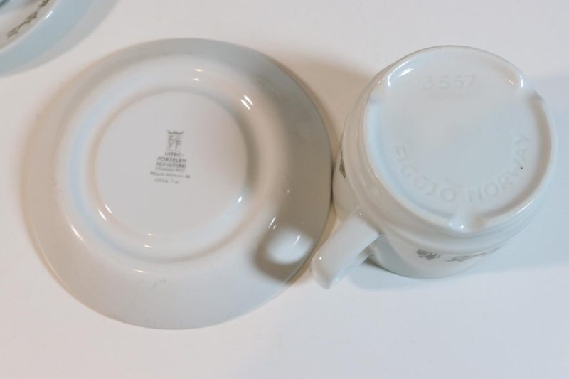 KAFFESERVIS, 10 delar, porslin, Vitro Porselen med Korund, Figgjo Norge