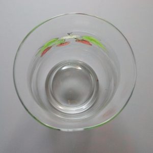 VAS, glas, handmålade smultron