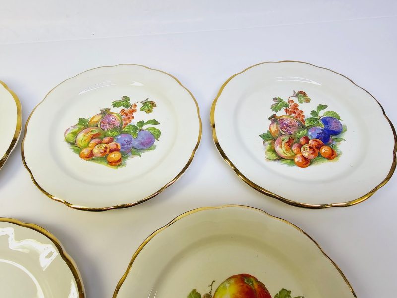 Charmiga desserttallrikar med fruktmotiv – Vintage