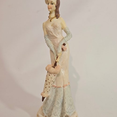 Exklusiv Vintage Figurin – Elegant Dam med Paraply
