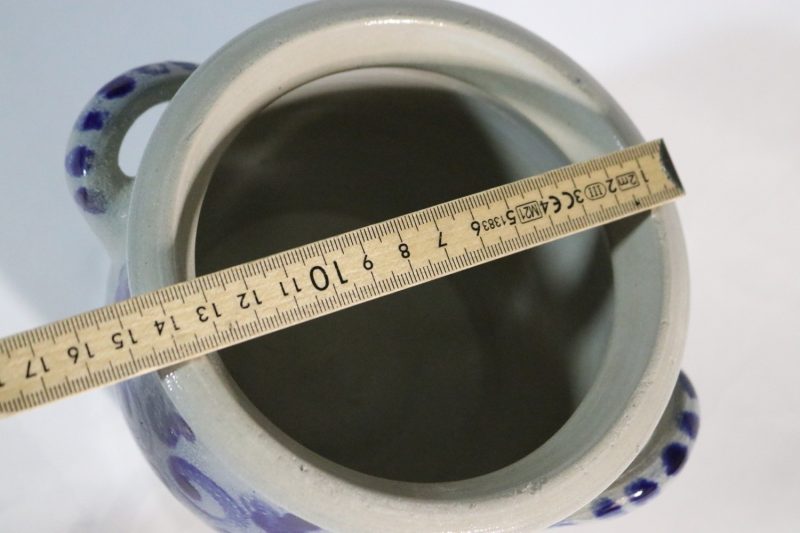 Krus saltglaserat blå dekor - 1L "Syltkruka"