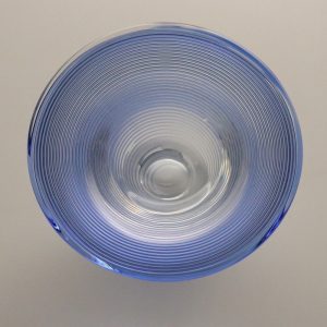 Handblåst Glas Skål – Blå Spiral – Unik Design