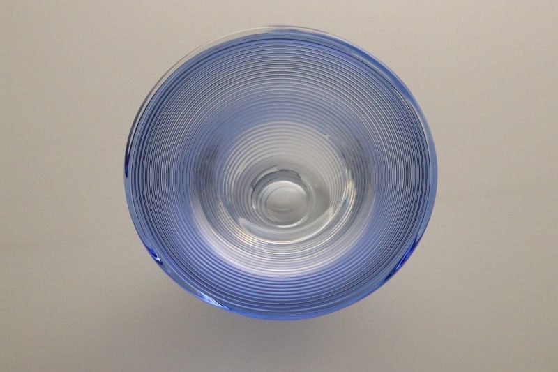 Handblåst Glas Skål – Blå Spiral – Unik Design