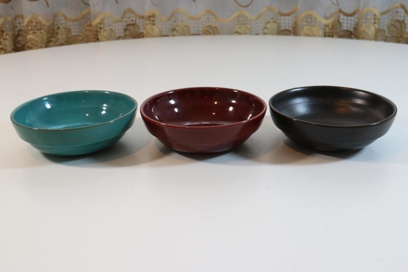 3st skålar, glasyr i olika färger, Made in Sweden