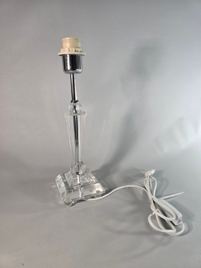 BORDSLAMPA, lampfot utan skärm, glas och metall - 37cm
