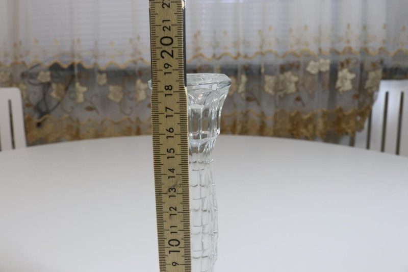 Ljusstake, glas, 18cm