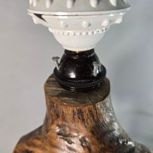 Vintage Skulpturell Trälampa från 1960-talet
