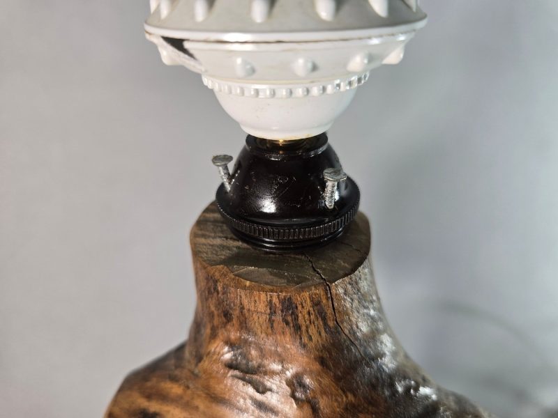 Vintage Skulpturell Trälampa från 1960-talet