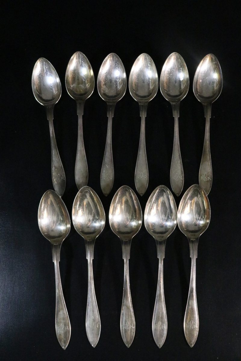 Set med 11 Vintage Skedar från Hörby i Extra Alpacca, NS