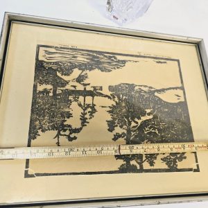 Litografi - Vinterlandskap – Signerat Verk från 1936