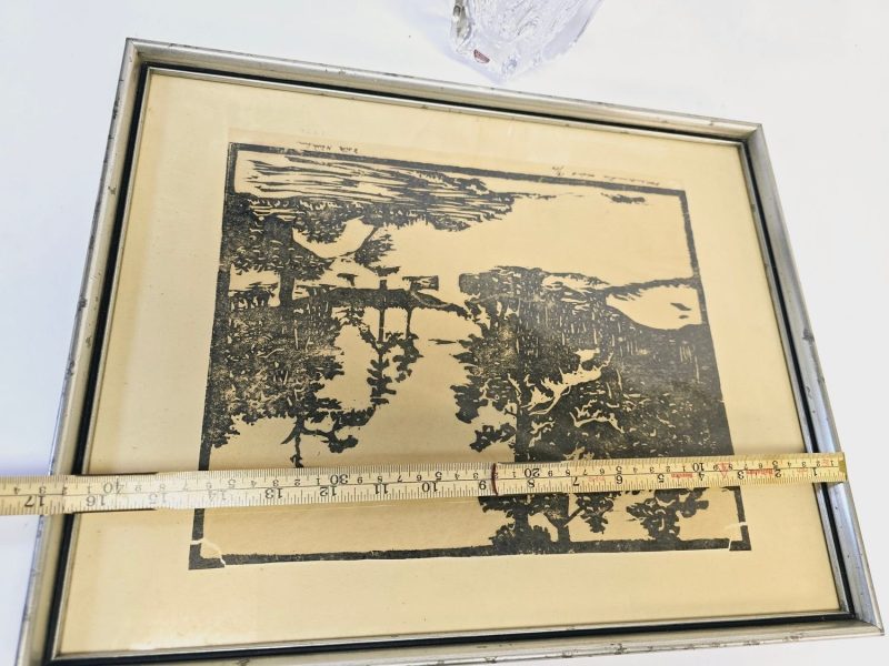Litografi - Vinterlandskap – Signerat Verk från 1936
