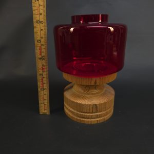 Exklusiv ljuslykta i glas och trä – Nordisk design, 16 cm