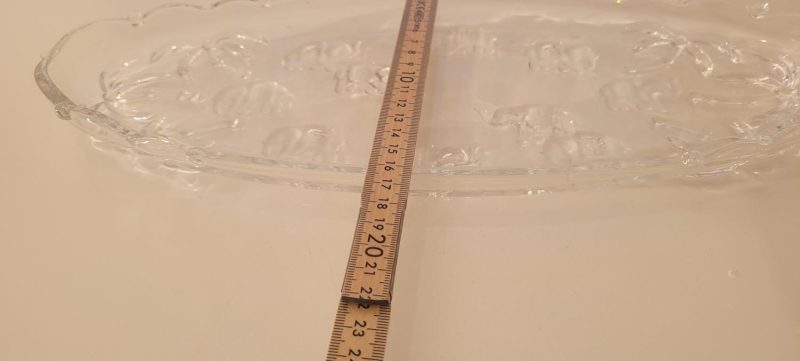 Avlångt glasfat, uppläggningsfat, 39cm