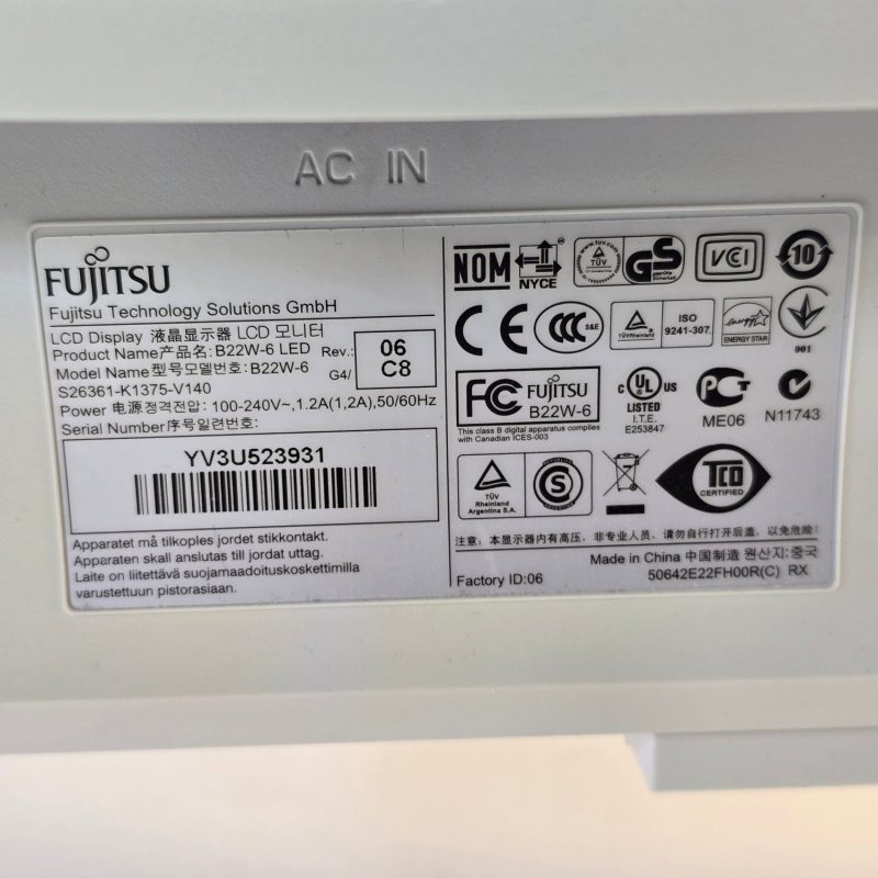 Fujitsu 22" LED-skärm - Perfekt för kontor och hem