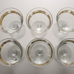 6st glas med guldfärgad dekor, Kosta