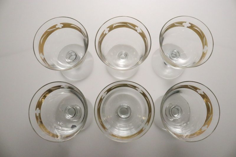 6st glas med guldfärgad dekor, Kosta