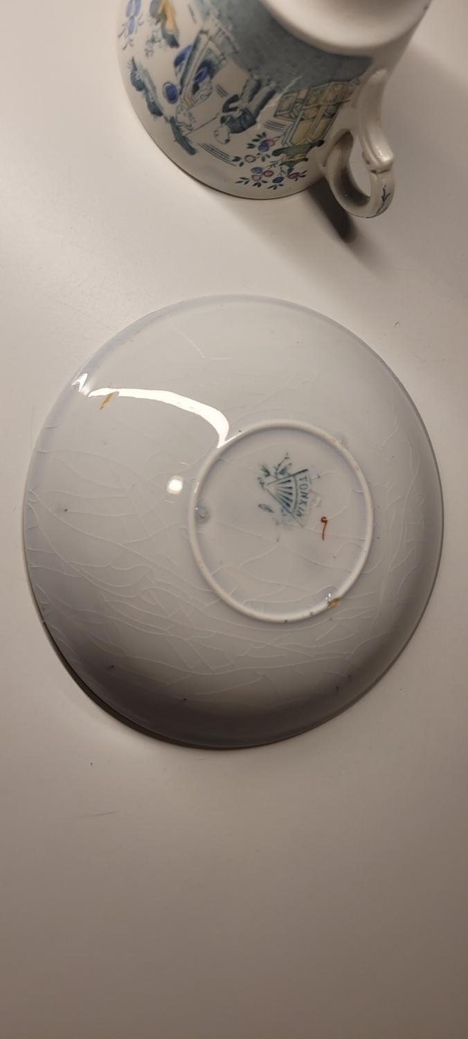 Antik Kaffekopp Tonkin, Gustavsberg troligen 1800-tal D=7 cm H=6,5 cm