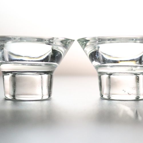 KNUT/MARIANNE HAGBERG. LJUSHÅLLARE, 2 st, glas, design K Hagberg/M Hagberg