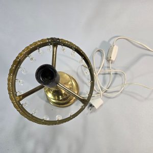 Bordslampa mässing, glasprismor
