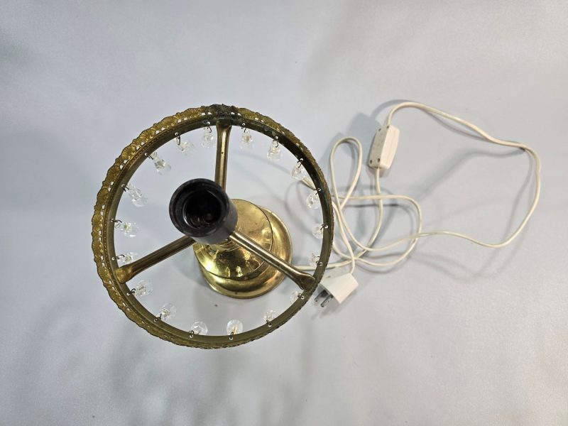Bordslampa mässing, glasprismor