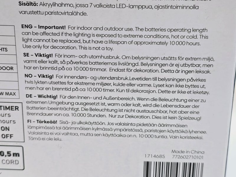 Dekorationsbelysning "Fågel" med Timer - LED för Inne/Utebruk