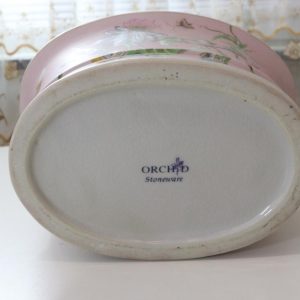 Ytterfoder i porslin, blomdekor, rosa, "ORCHID stoneware"