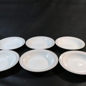 6 Djupa tallrikar, FIGGJO NORWAY VITROPORSELEN 3506 E, V555