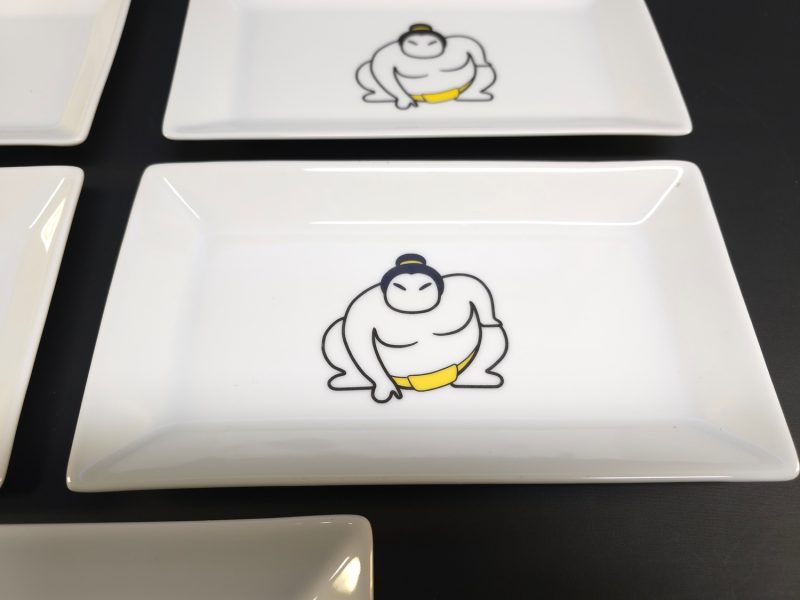 Set med 5 Rektangulära Tallrikar – Exxent, Modern Design med Sumo-motiv