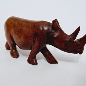 Vintage hand snidad träfigur noshörning, Kenya, 1980-tal