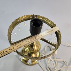Bordslampa mässing, glasprismor