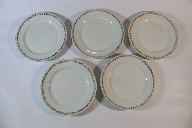 5st förrättstallrikar Gefle "Guldros", nagg förekommer - 20cm